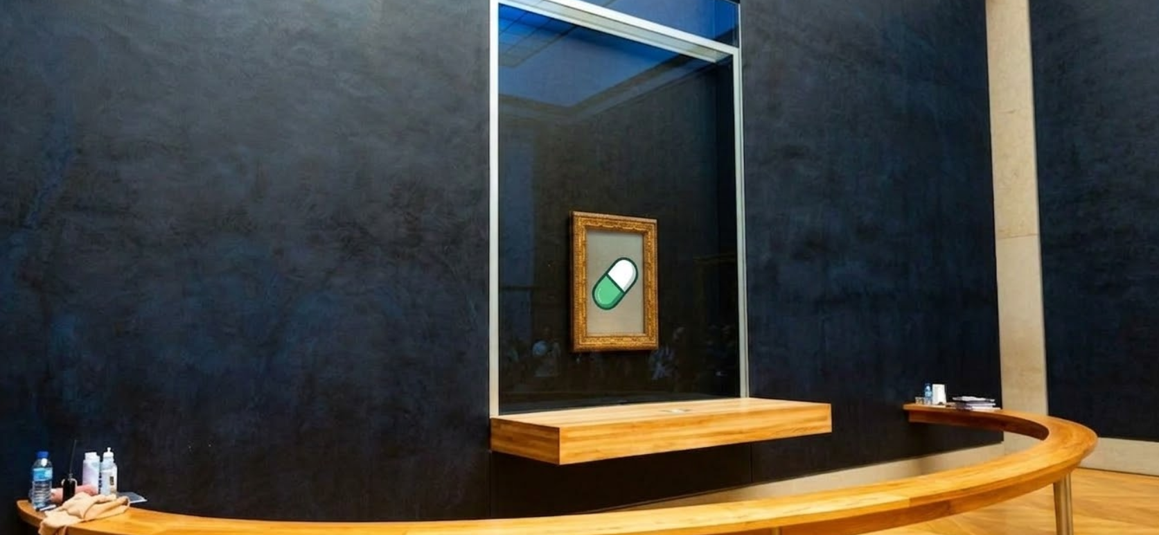 Full view of the Louvre installation